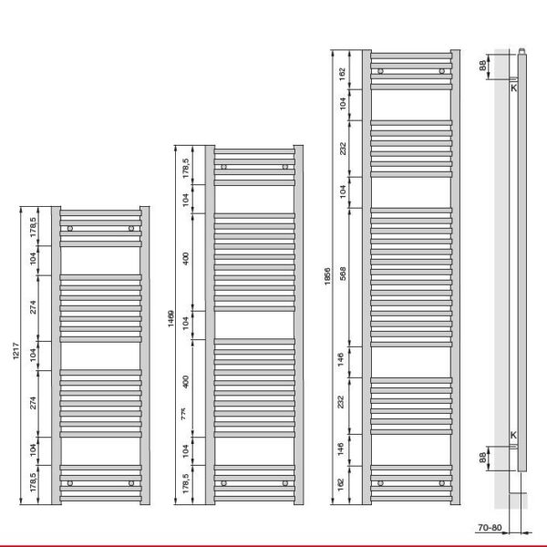 Scaldasalviette Aura H120 - Zehnder