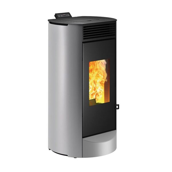 Stufa a pellet Landa E 4-9,5KW - Caminetti Montegrappa grigio metallizzato
