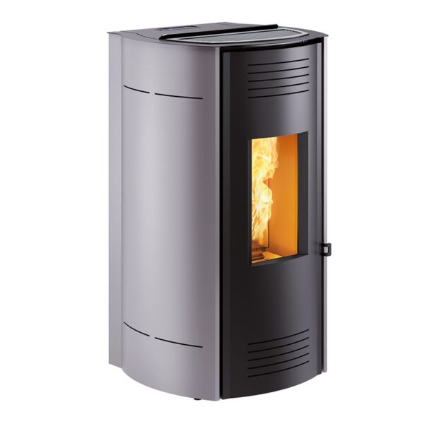 Termostufa a pellet Bolina 18,1KW Caminetti Montegrappa grigia