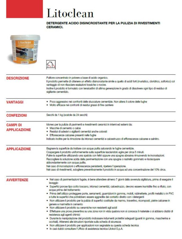Dettagli Tecnici Litoclean